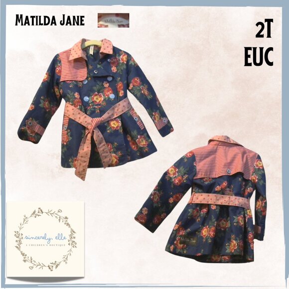 Matilda Jane Floral Trench Coat - EUC - Picture 1 of 3